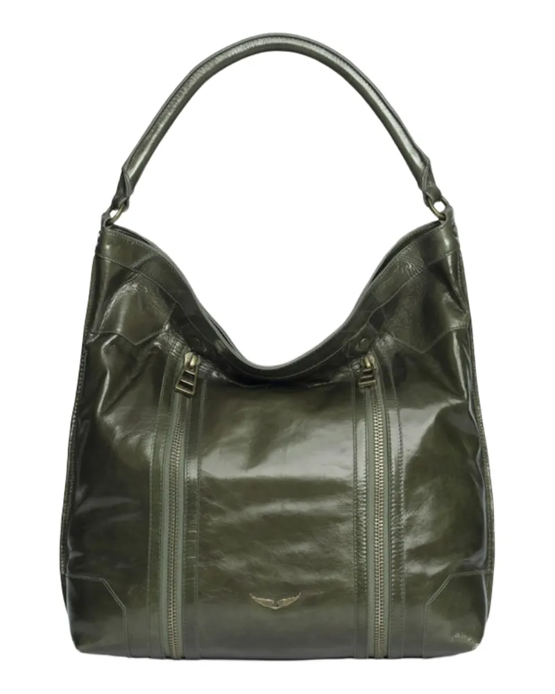 Zadig & Voltaire Sunny Hobo Vintage Patent Tasche Grün