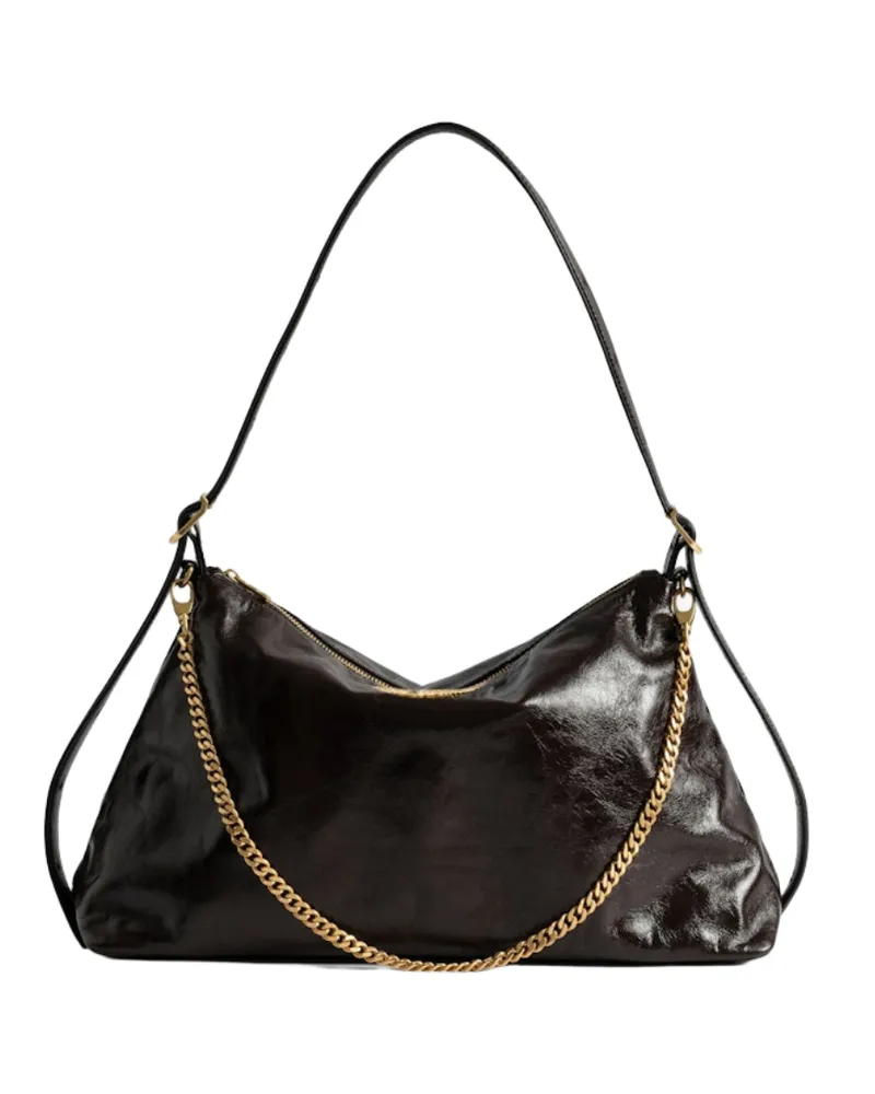 Zadig & Voltaire Jim Vintage Patent Tasche Braun