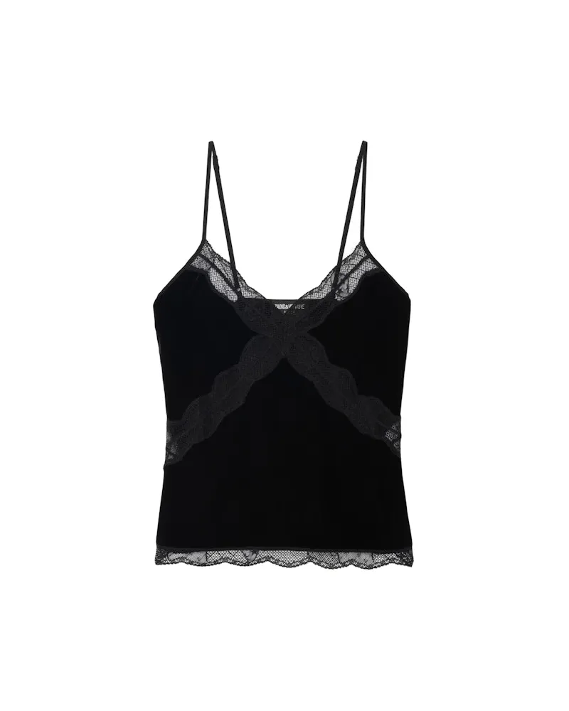 Zadig & Voltaire Cishi Samt Unterhemd Black