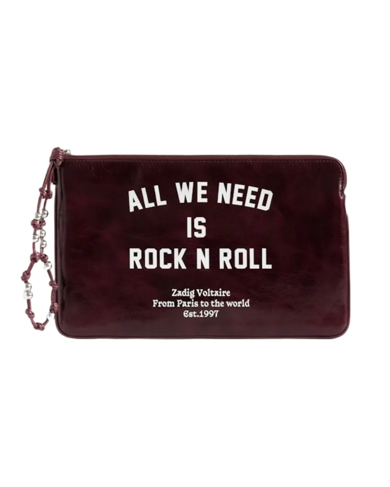 Zadig & Voltaire Angel Pouch Music Tag Clutch Lila