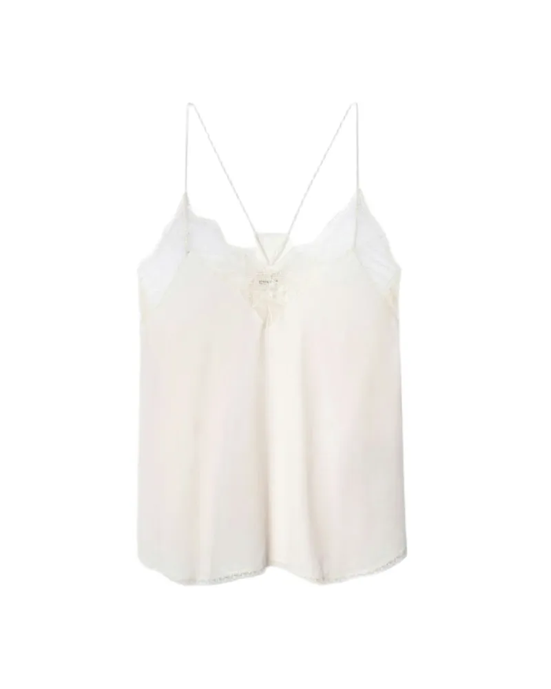 Zadig & Voltaire Christy Caraco 100% Seide Weiß