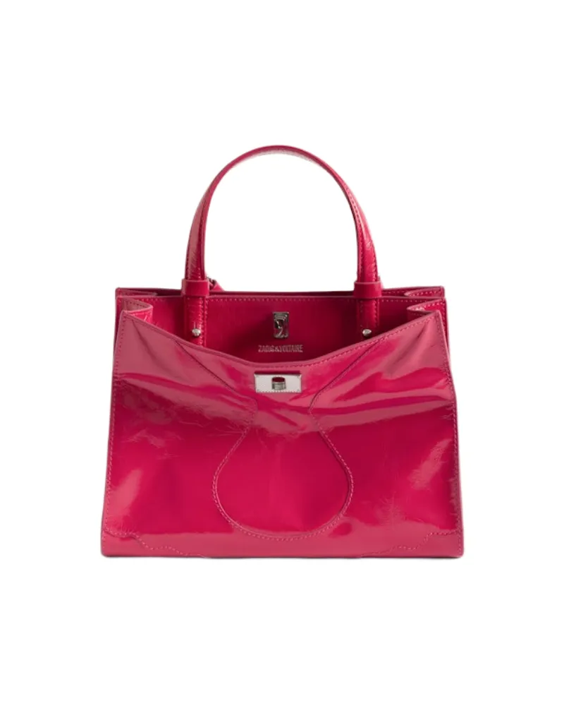 Zadig & Voltaire Jack Mini Vintage Patent Tasche Rosa