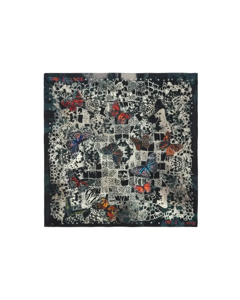 Zadig & Voltaire Schal Blondie Butterfly 62 Blau