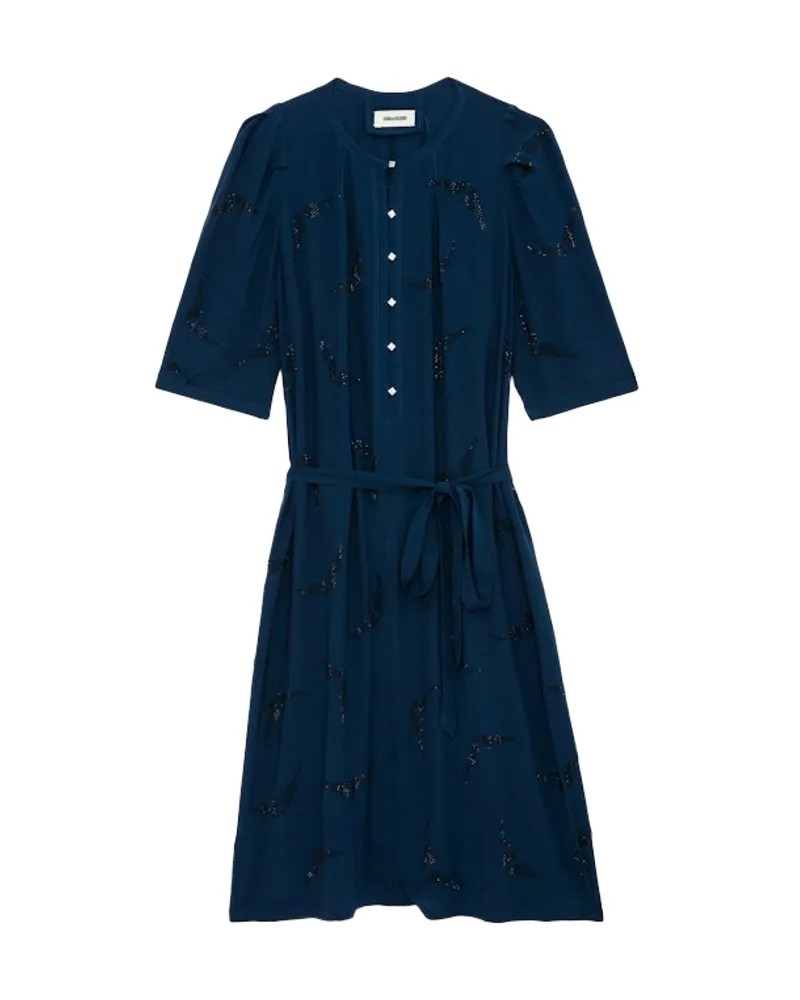 Zadig & Voltaire Rodji Strass Kleid Blau
