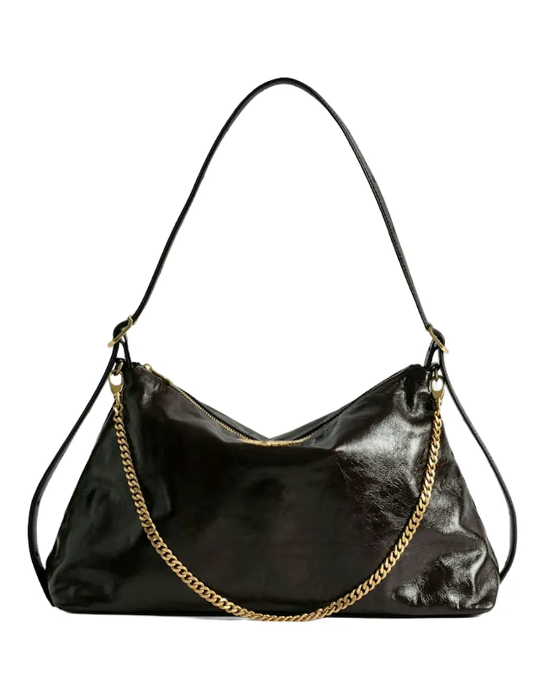 Zadig & Voltaire Jim Vintage Patent Tasche Braun