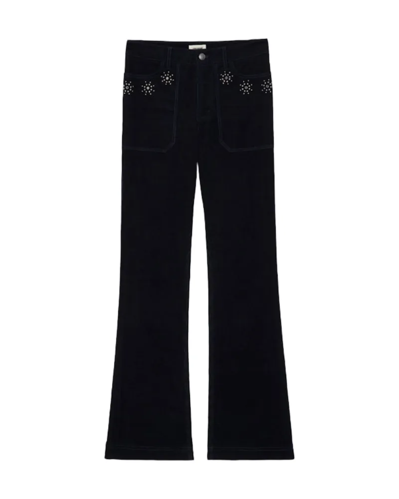 Zadig & Voltaire Hose Pista Samt Blau