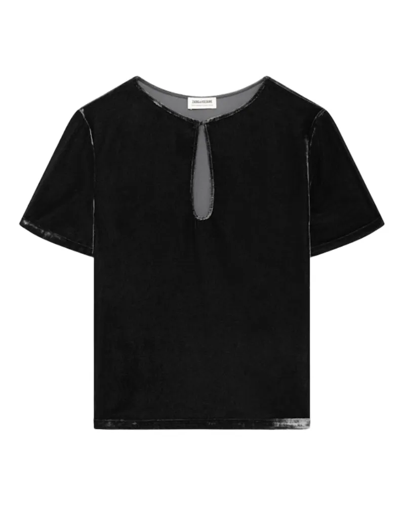 Zadig & Voltaire Tchai Samt-Top Grau