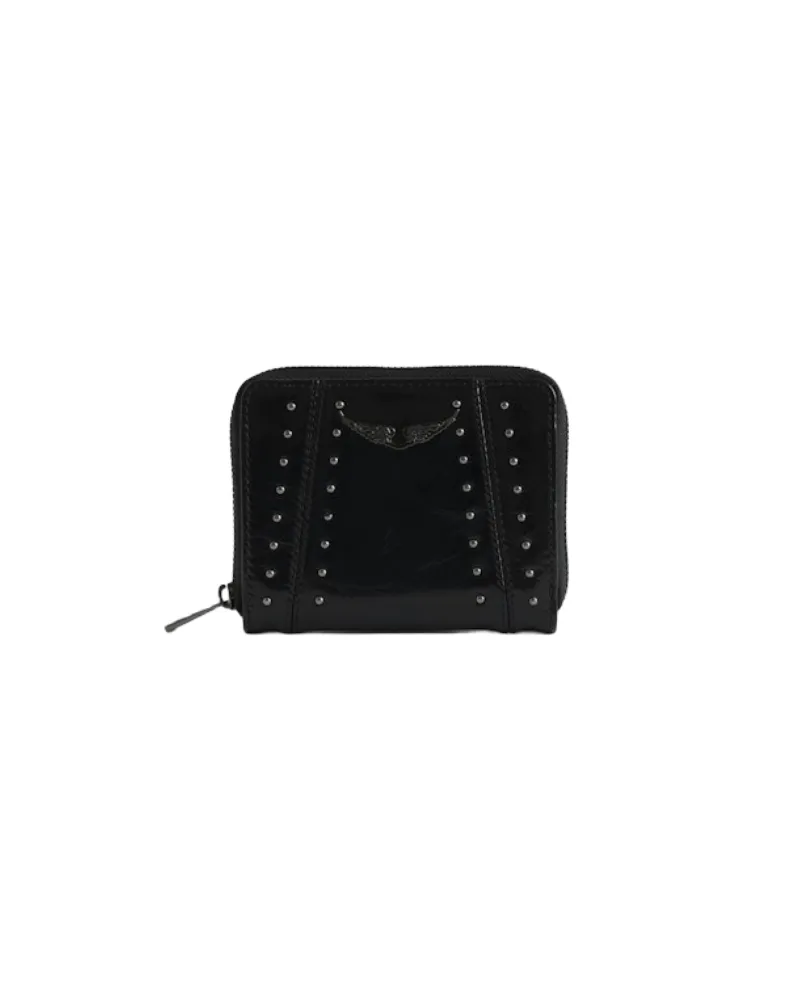 Zadig & Voltaire Geldbörse Mini ZV Vintage Patent Studs Schwarz