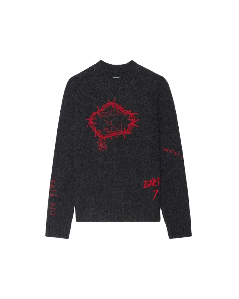 Zadig & Voltaire Pullover Jordan 100% Merinowolle Anthracite