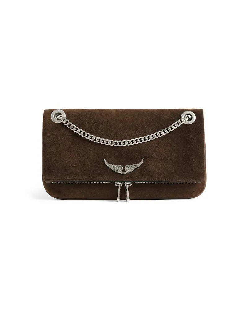 Zadig & Voltaire Clutch Rock II Suede Braun
