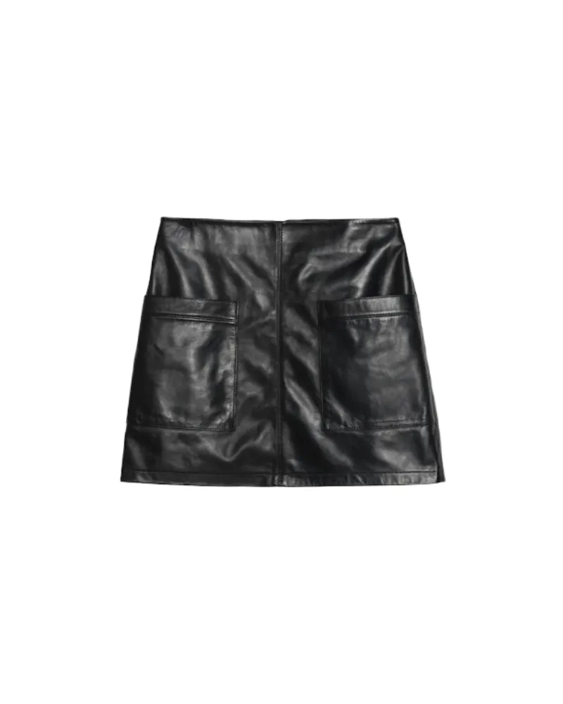 Zadig & Voltaire Jupe Jaime 100% Leder Schwarz
