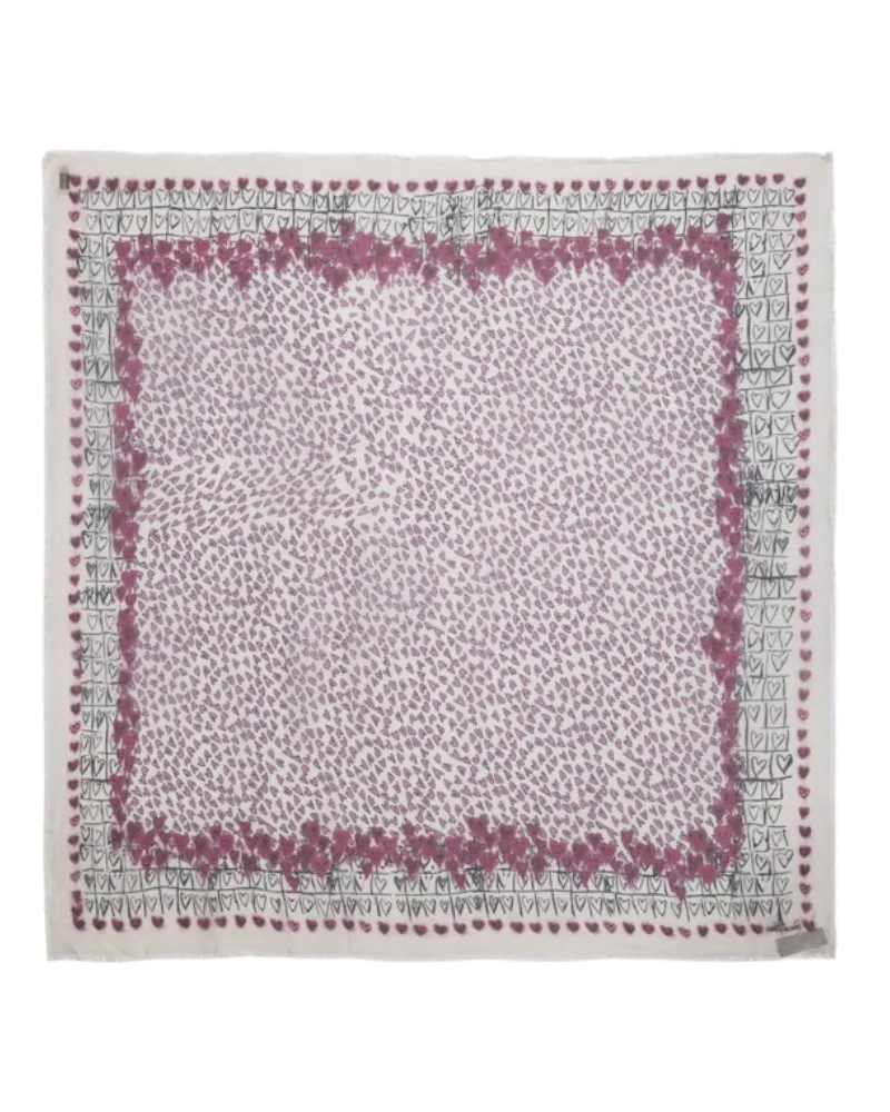 Zadig & Voltaire Schal Kerry Hearts 135 Weiß