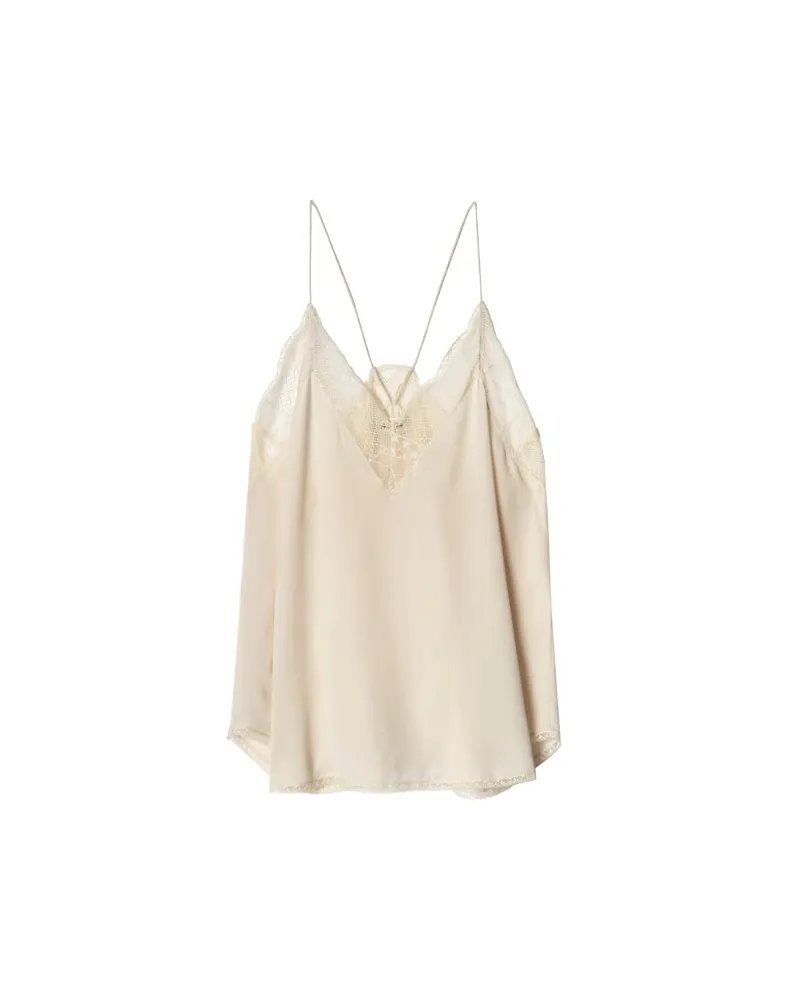 Zadig & Voltaire Christy Caraco 100% Seide Weiß