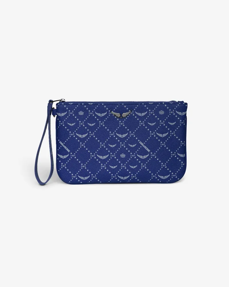 Zadig & Voltaire Pochette Z Pouch Monogram Blau