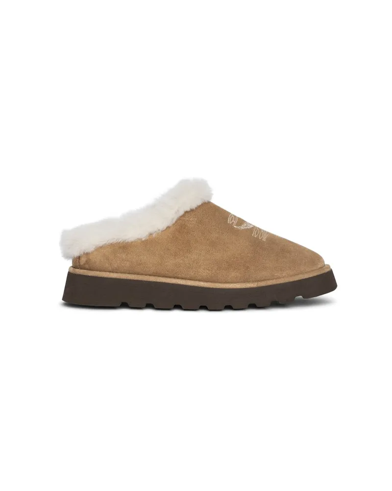 Zadig & Voltaire Mules Teddy Shearling Braun