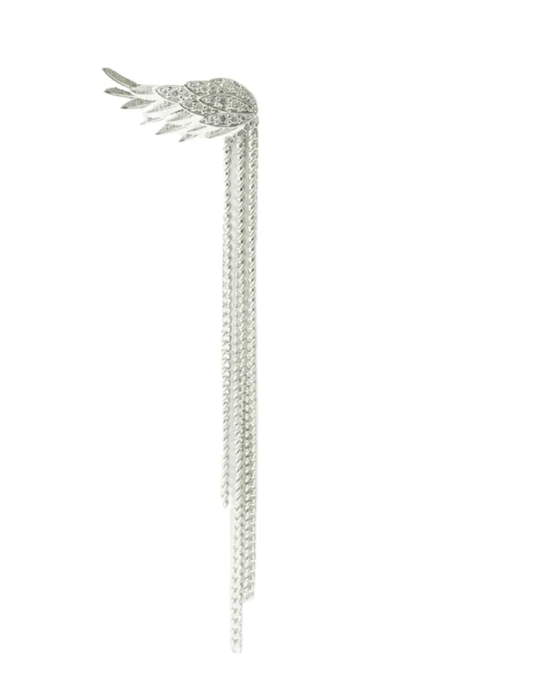 Zadig & Voltaire Rock Feather Chain Ohrringe Silber
