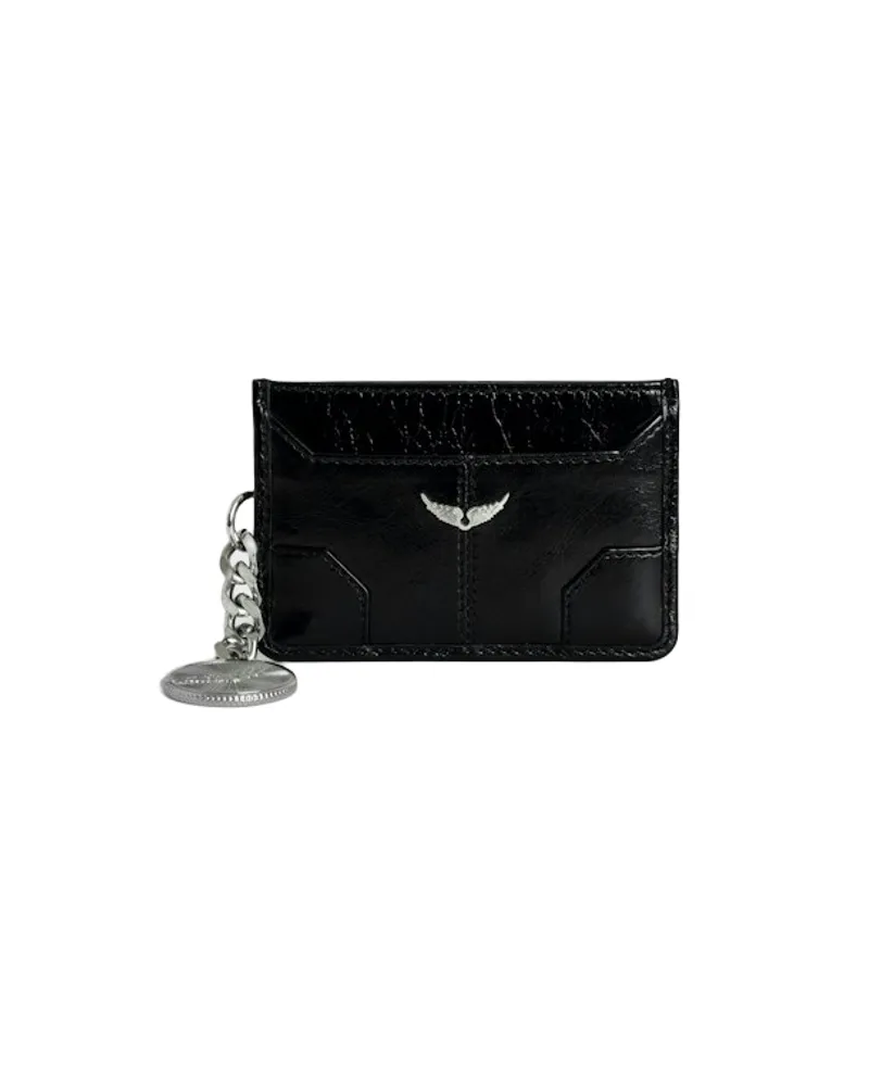Zadig & Voltaire Kartenetui Sunny Pass Vintage Patent Schwarz