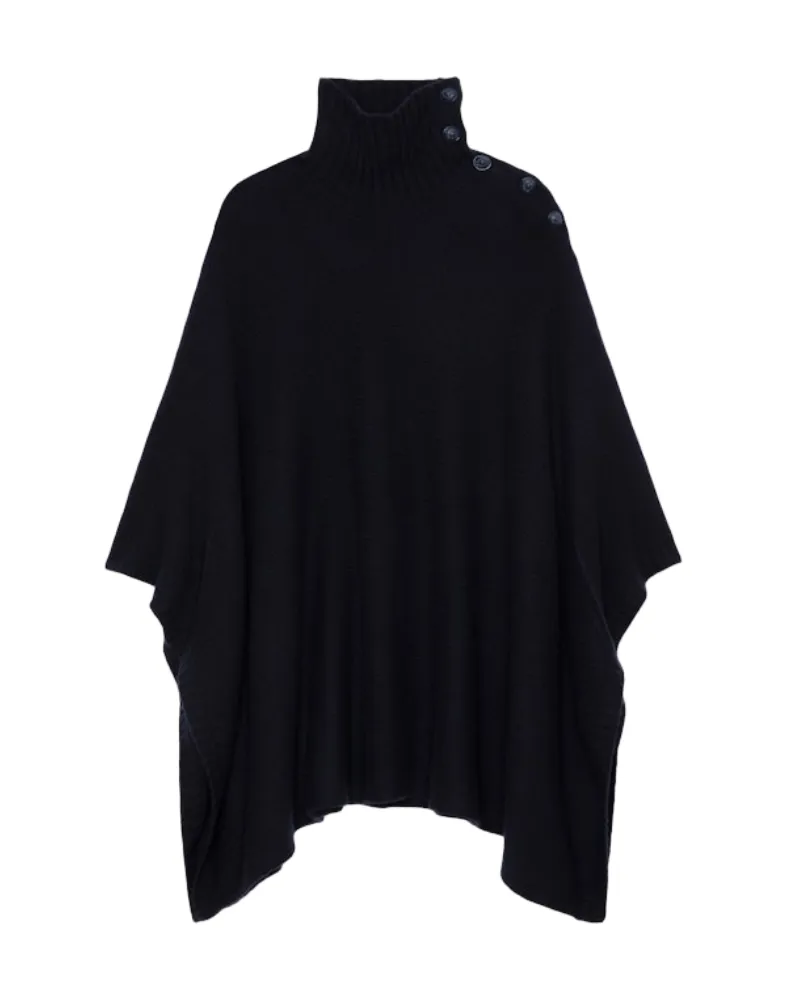 Zadig & Voltaire Poncho Palma 100% Kaschmir Blau
