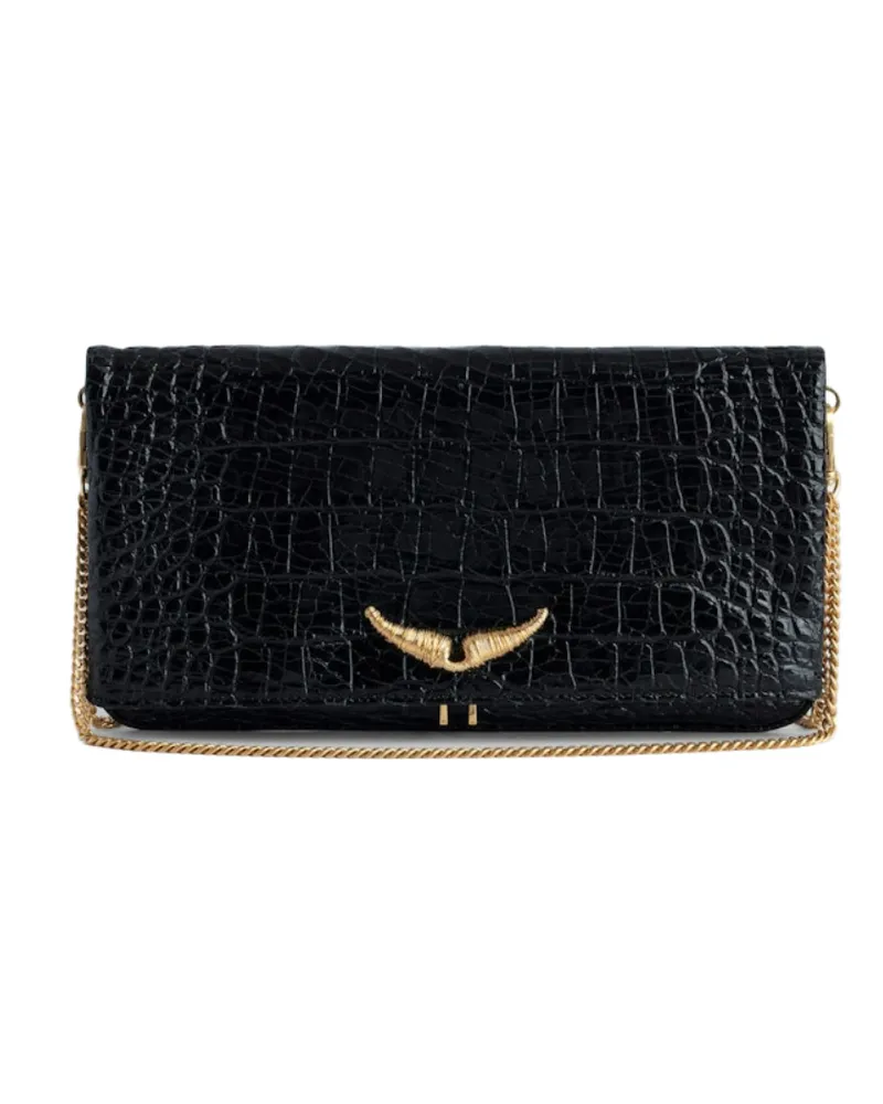 Zadig & Voltaire Rock Goossens Geprägte Clutch Schwarz