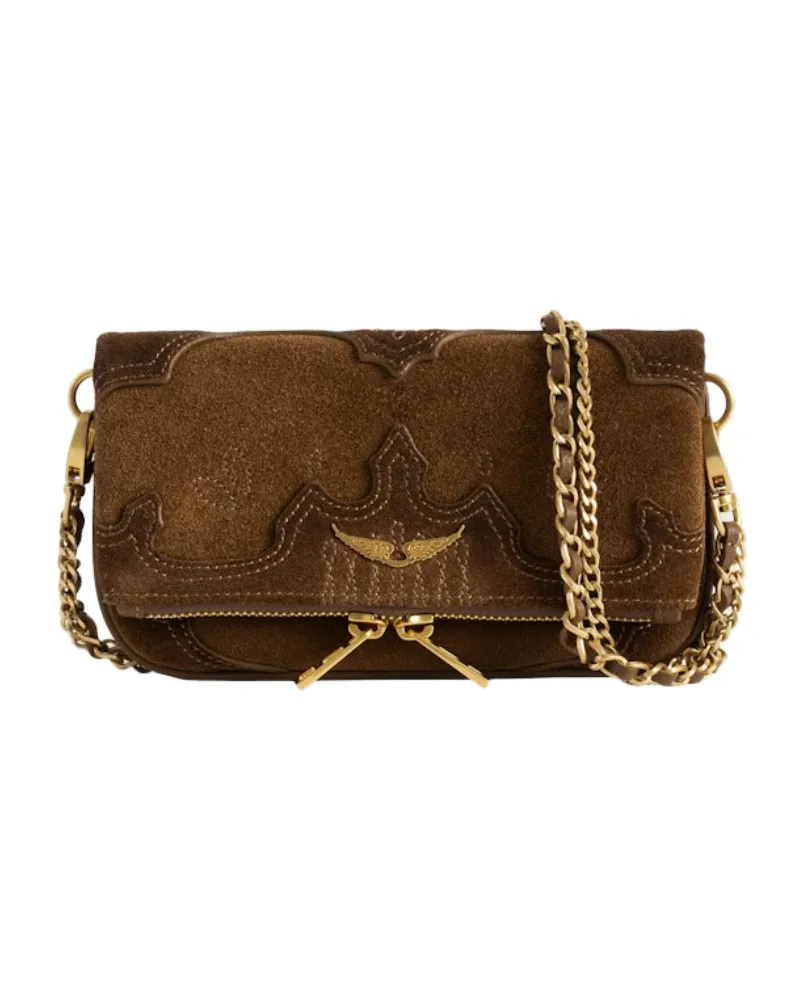 Zadig & Voltaire Rock Mini Clutch Western Braun