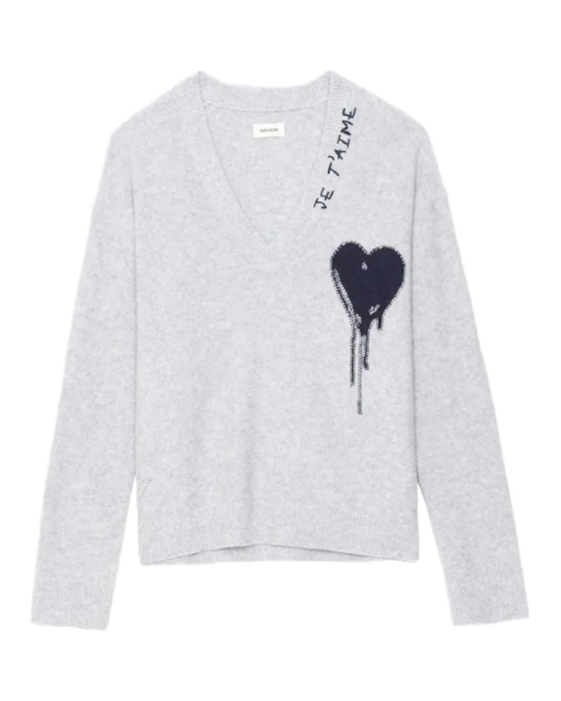 Zadig & Voltaire Pullover Mikyz 100% Kaschmir Grau