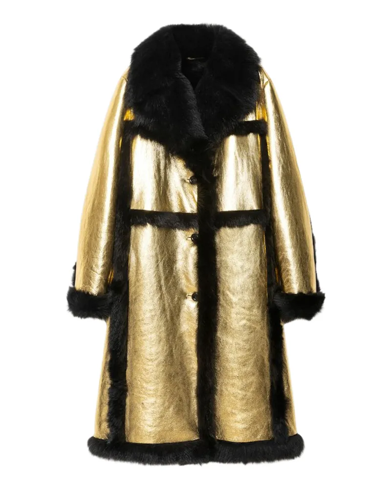 Zadig & Voltaire Lunar Shearling-Ledermantel Gold