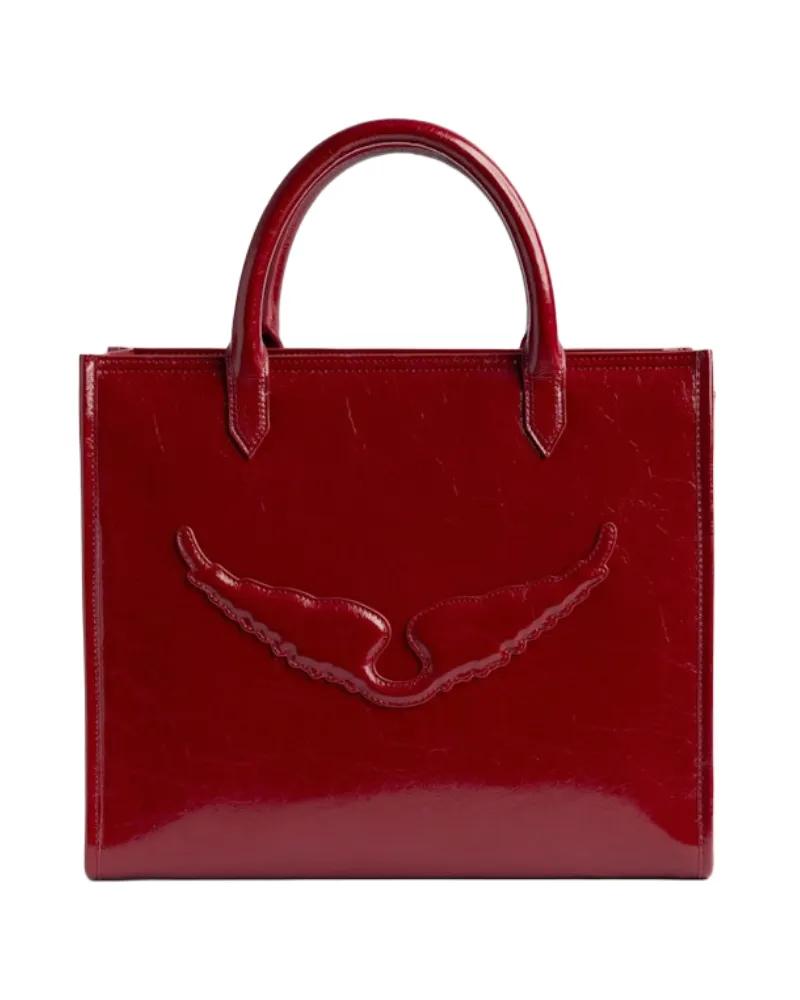 Zadig & Voltaire Angel Tote Tasche Wrinkled Patent Rot