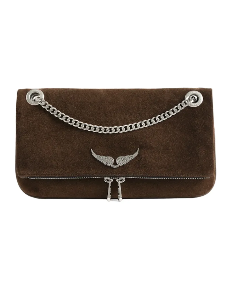 Zadig & Voltaire Clutch Rock II Suede Braun