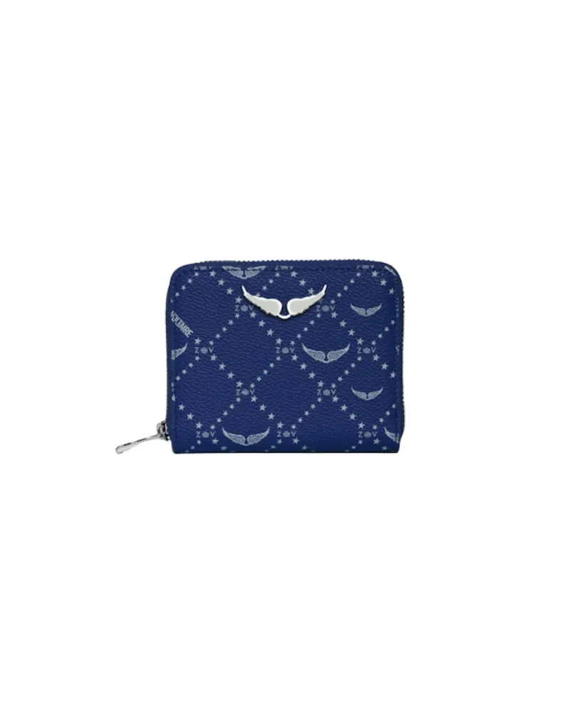 Zadig & Voltaire Mini ZV Monogram Geldbörse Blau