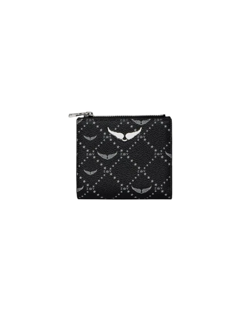 Zadig & Voltaire ZV Wallet Monogram Brieftasche Schwarz