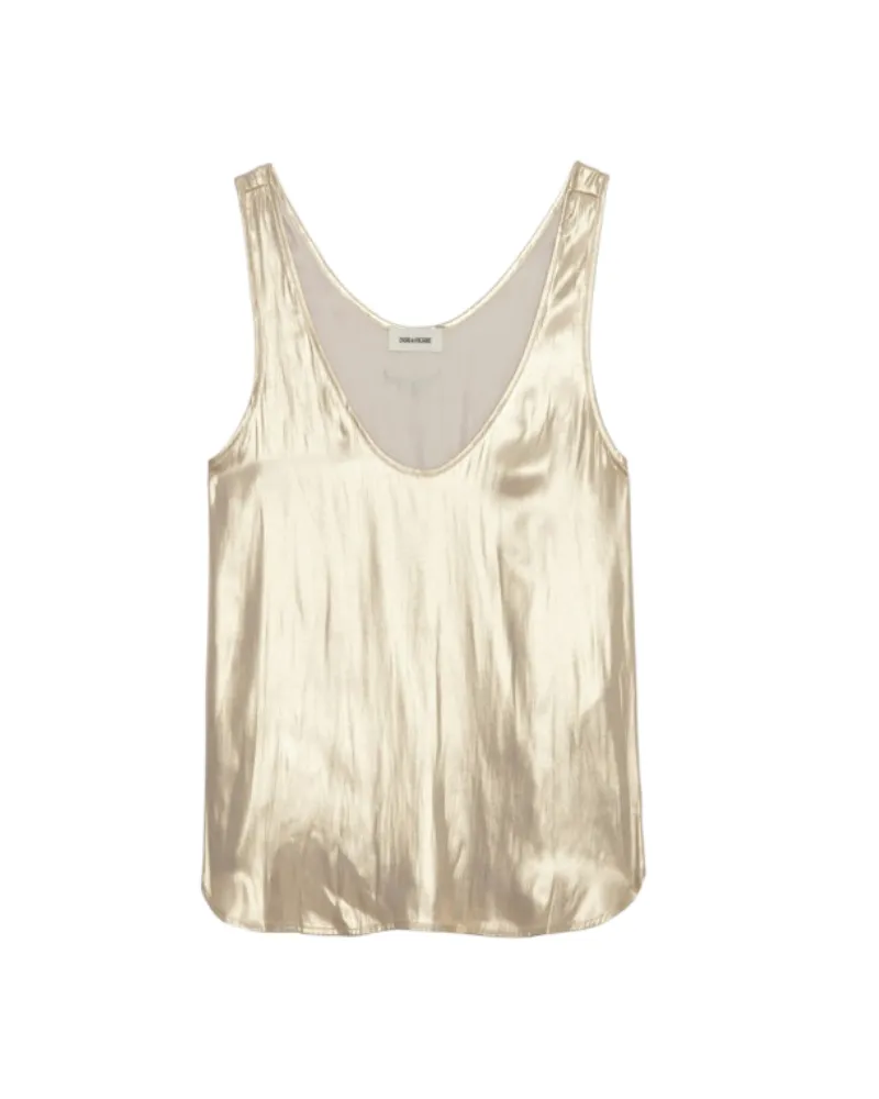 Zadig & Voltaire Top Tarys Satin Gold