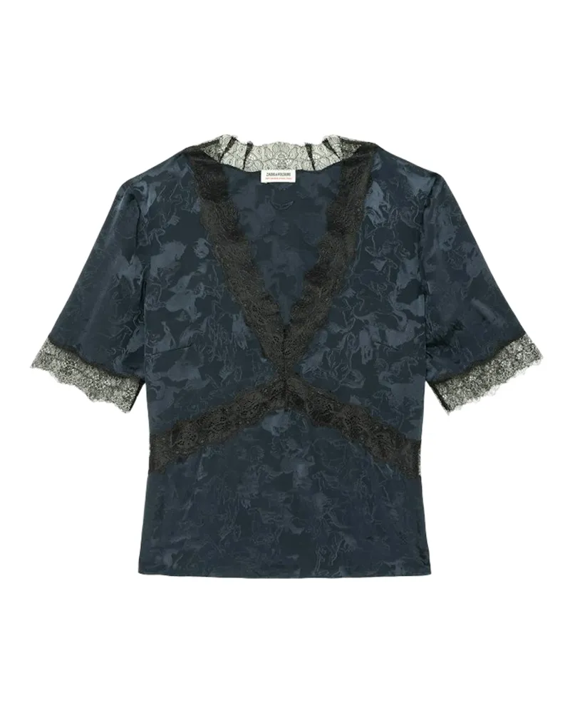 Zadig & Voltaire Tedoxa Top 100% Seide Blau