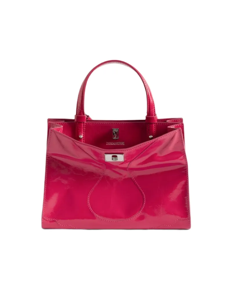 Zadig & Voltaire Jack Mini Vintage Patent Tasche Rosa