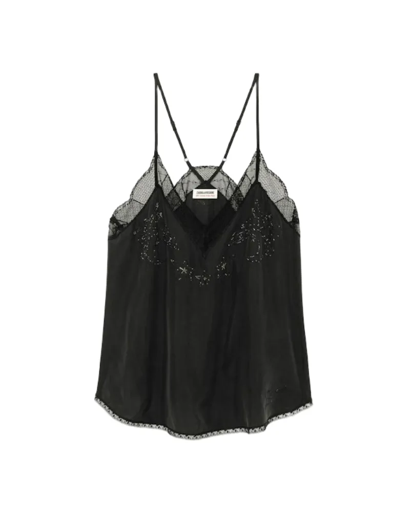 Zadig & Voltaire Christy Canottiera 100% Seide Schwarz