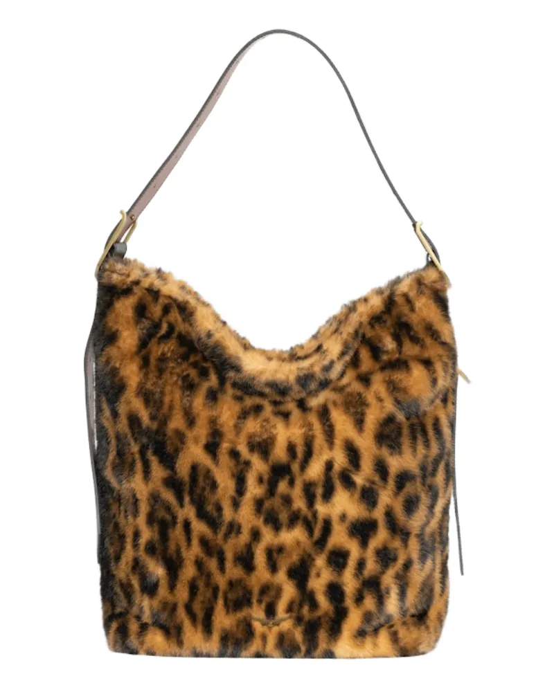 Zadig & Voltaire Jane Hobo XL Leopard Tasche Braun