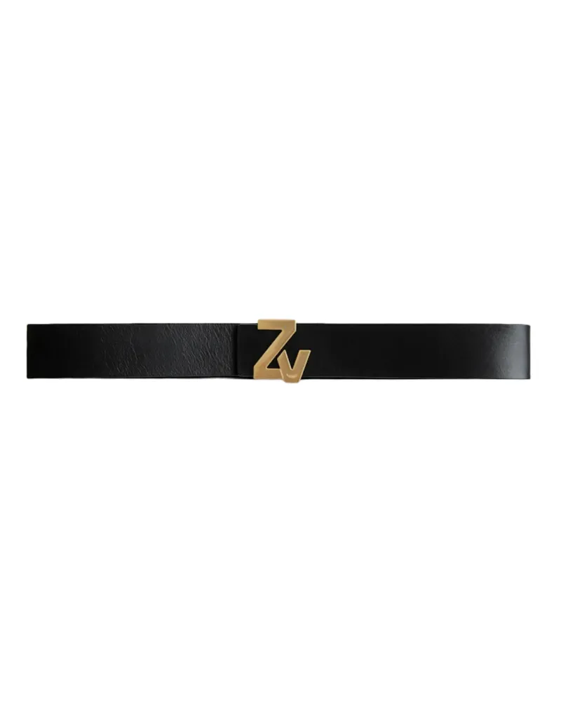 Zadig & Voltaire Gürtel ZV Initiale 40mm Schwarz