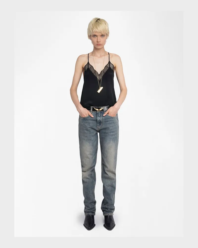Zadig & Voltaire Christy Caraco 100% Seide Black