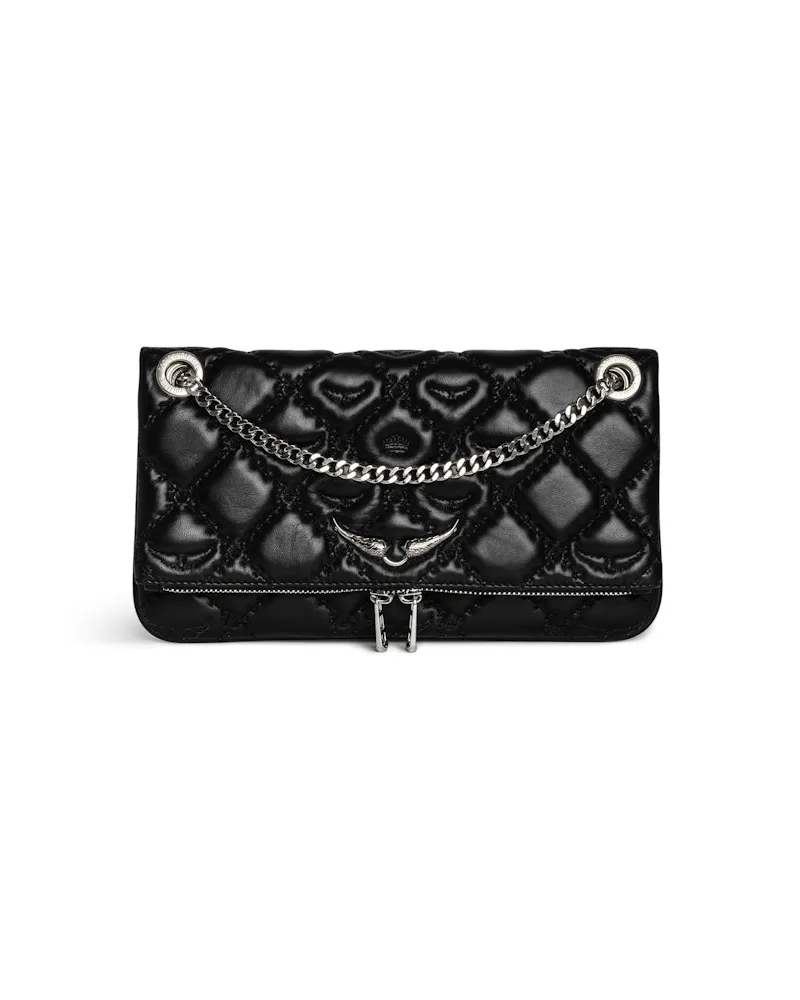 Zadig & Voltaire Clutch Rock II Gesteppt Monogramm Schwarz