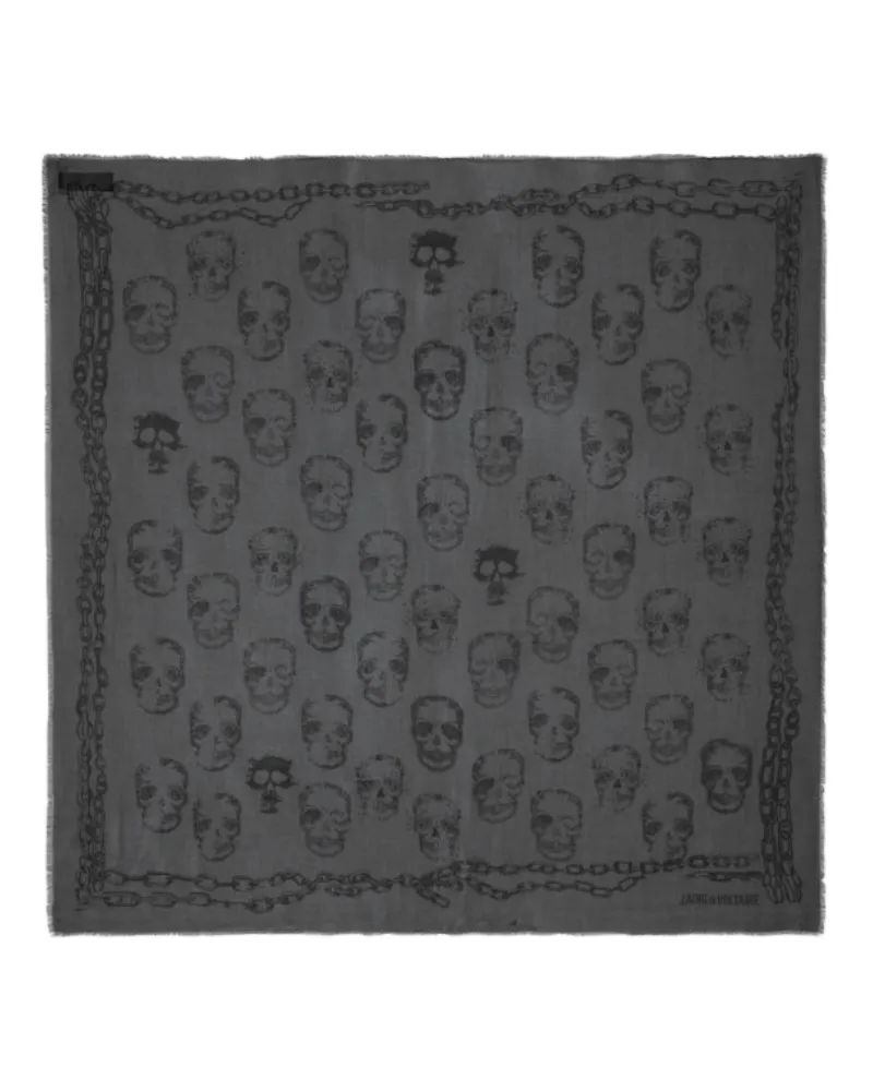 Zadig & Voltaire Schal Kerry Skull 135 Grau