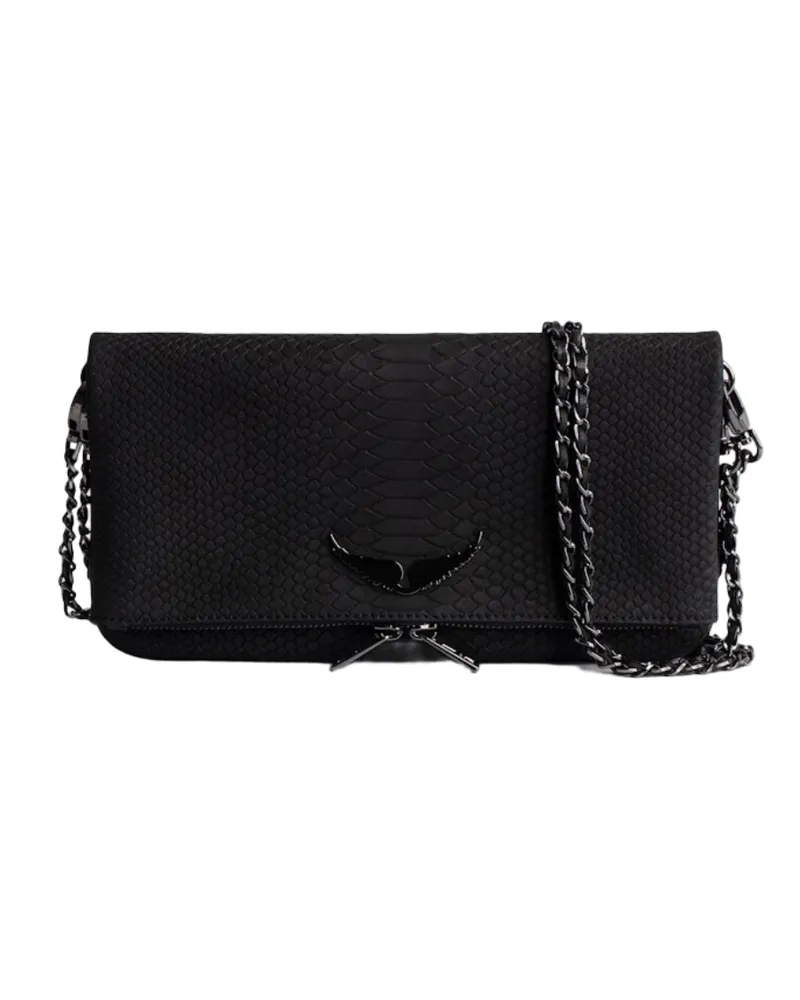 Zadig & Voltaire Rock Soft Savage Clutch Schwarz