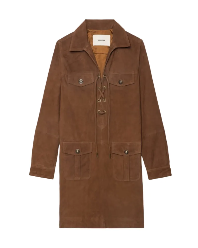 Zadig & Voltaire Kleid Remacha Wildleder Braun