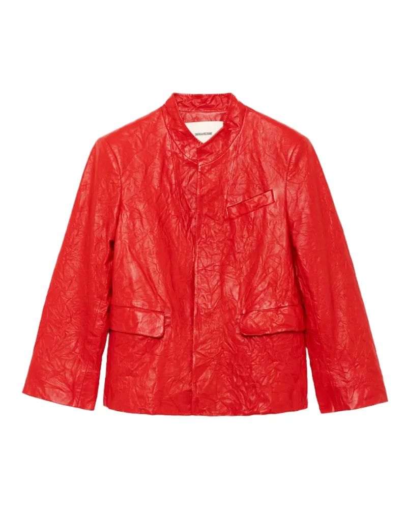 Zadig & Voltaire Blazer Veryn Aus Knitterleder Rot
