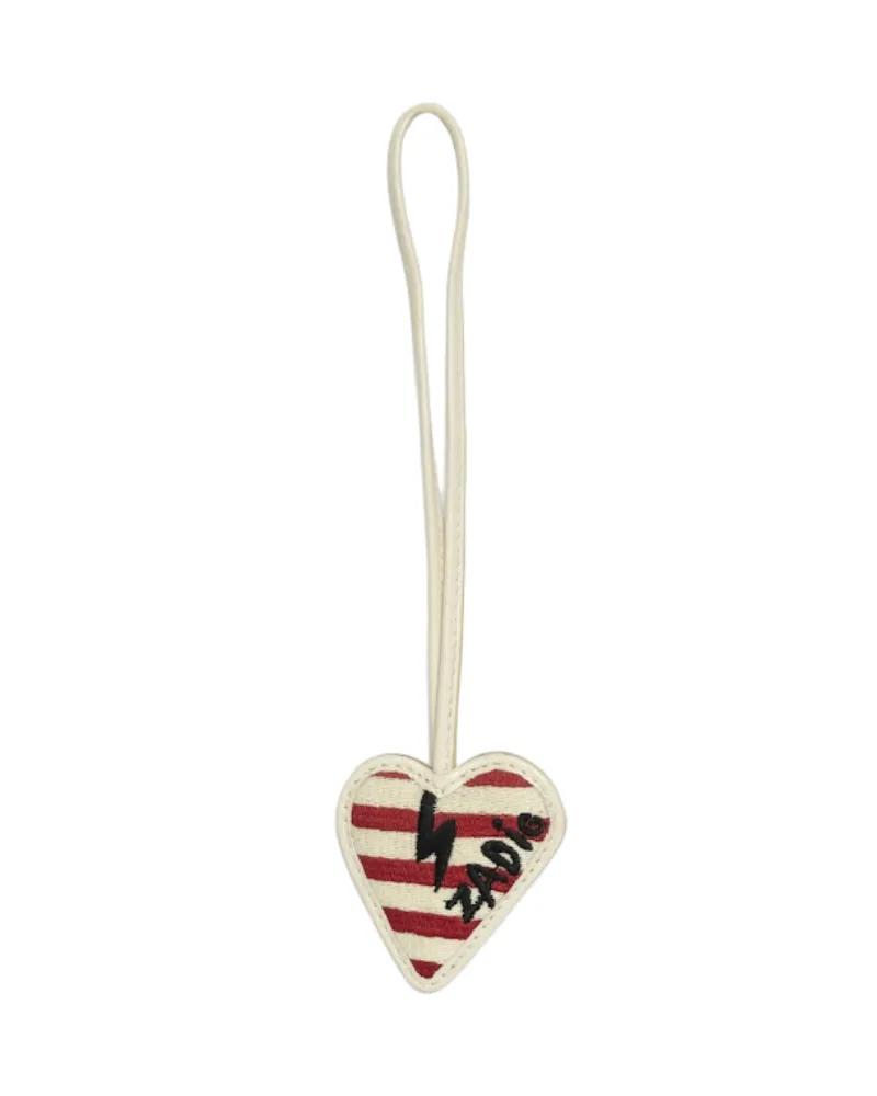 Zadig & Voltaire Schlüsselanhänger Flash Heart Weiß