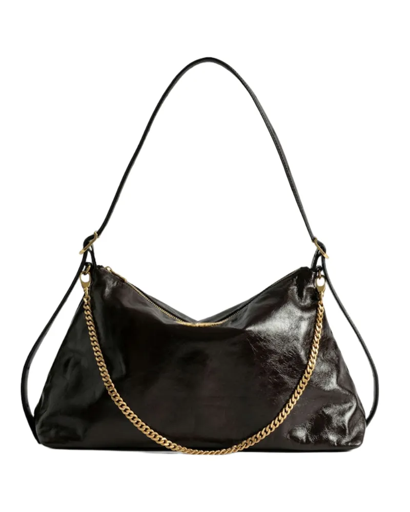 Zadig & Voltaire Jim Vintage Patent Tasche Braun