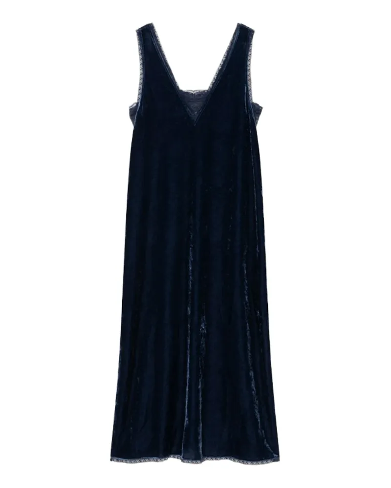 Zadig & Voltaire Renzo Samt Kleid Blau