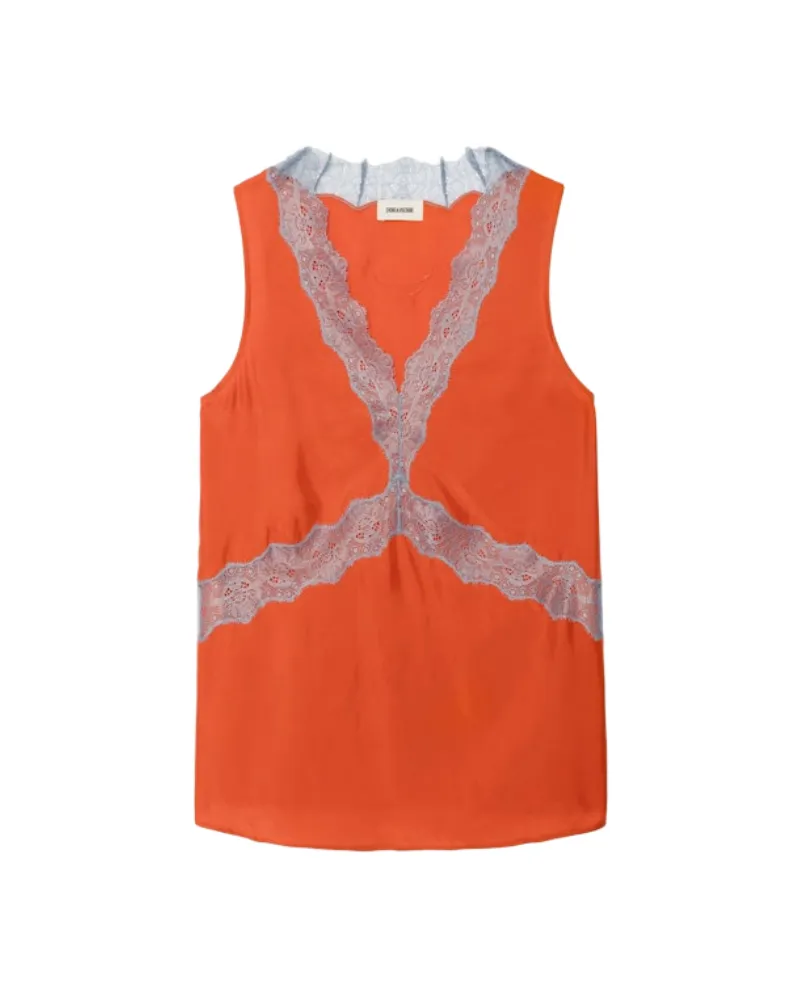 Zadig & Voltaire Trägertop Tasao 100% Seide Orange