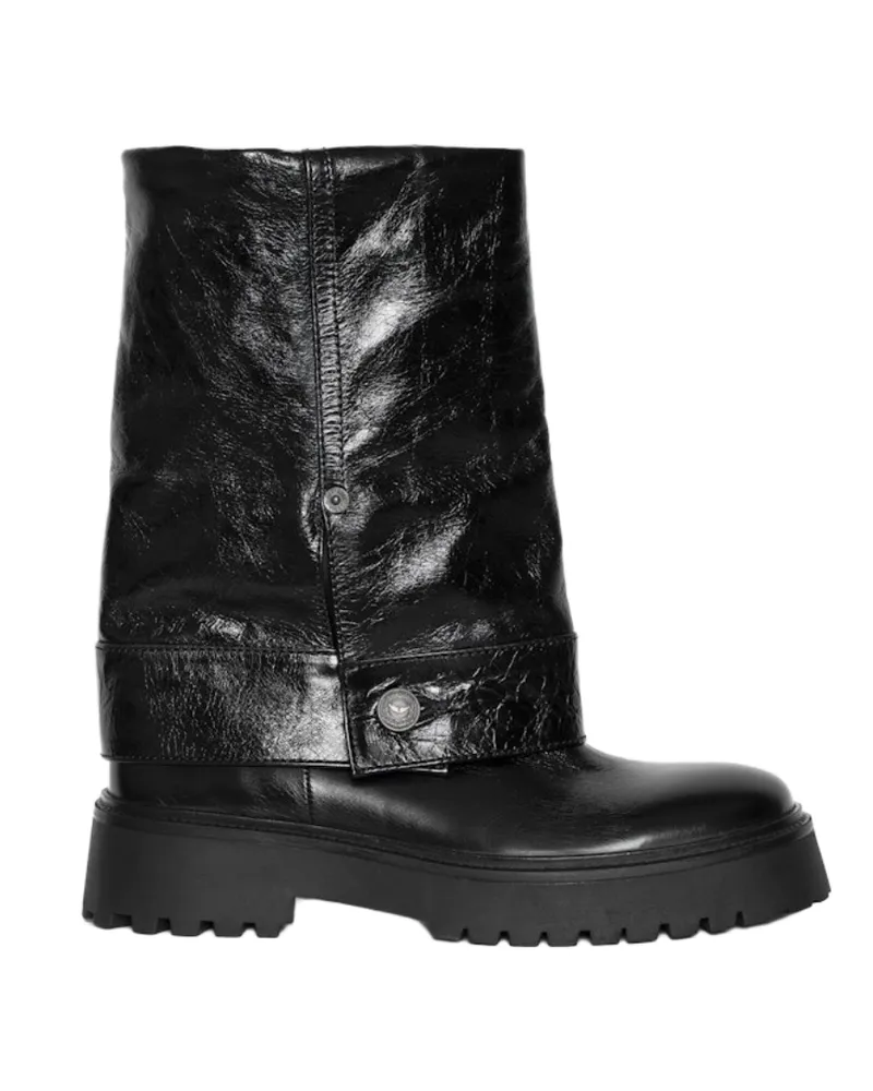 Zadig & Voltaire Stiefel Angie Sleeve Vintage Patent Schwarz