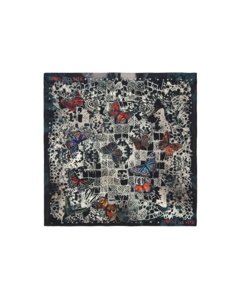 Zadig & Voltaire Foulard Blondie Butterfly Lace 65 Blau