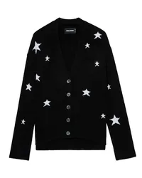 Zadig & Voltaire Strickjacke Mirka Stars 100% Kaschmir Schwarz