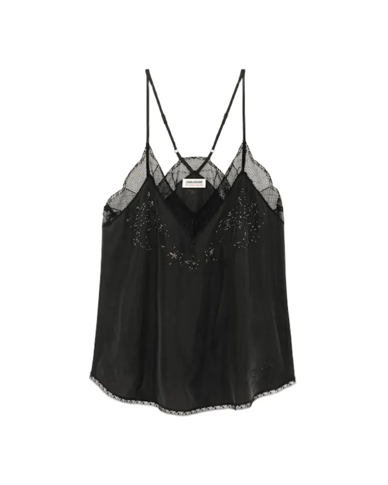 Zadig & Voltaire Christy Canottiera 100% Seide Schwarz